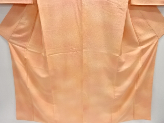  織柄一つ紋色無地着物